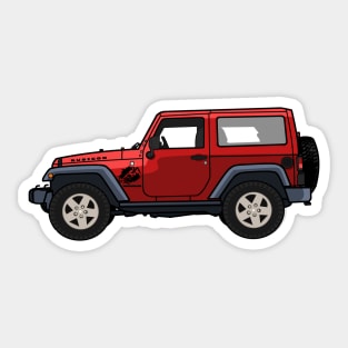 Jeep Wrangler Rubicon 2-door Red Sticker